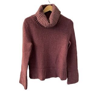 J.‎ Crew Womens 100% Wool Purple Cowl Neck Comfy Chunky Sweater Size M